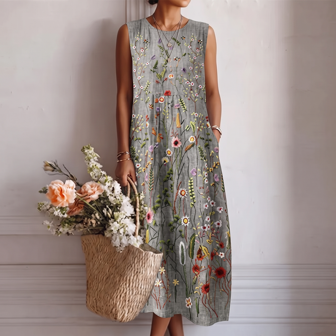 Asta Maxikleid mit zartem Blumenmuster – Gesamtansicht