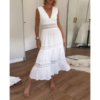 Soraboho | Ärmelloses Boho-Midikleid mit Spitzendetails
