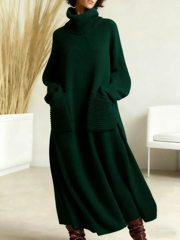 Glendastrick | Damen Oversize Strickkleid mit Rollkragen