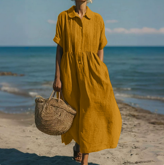 Alorieknopf | Baumwollkleid mit Knöpfen