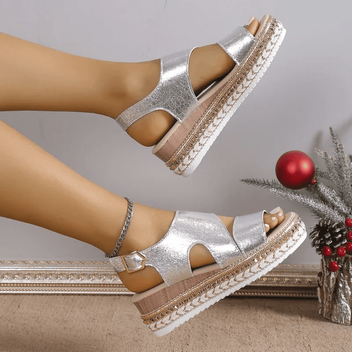 Glamourschimmer | Plateausandalen