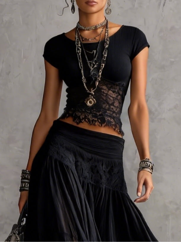 Ottavia Set – Detailansicht Spitzentop