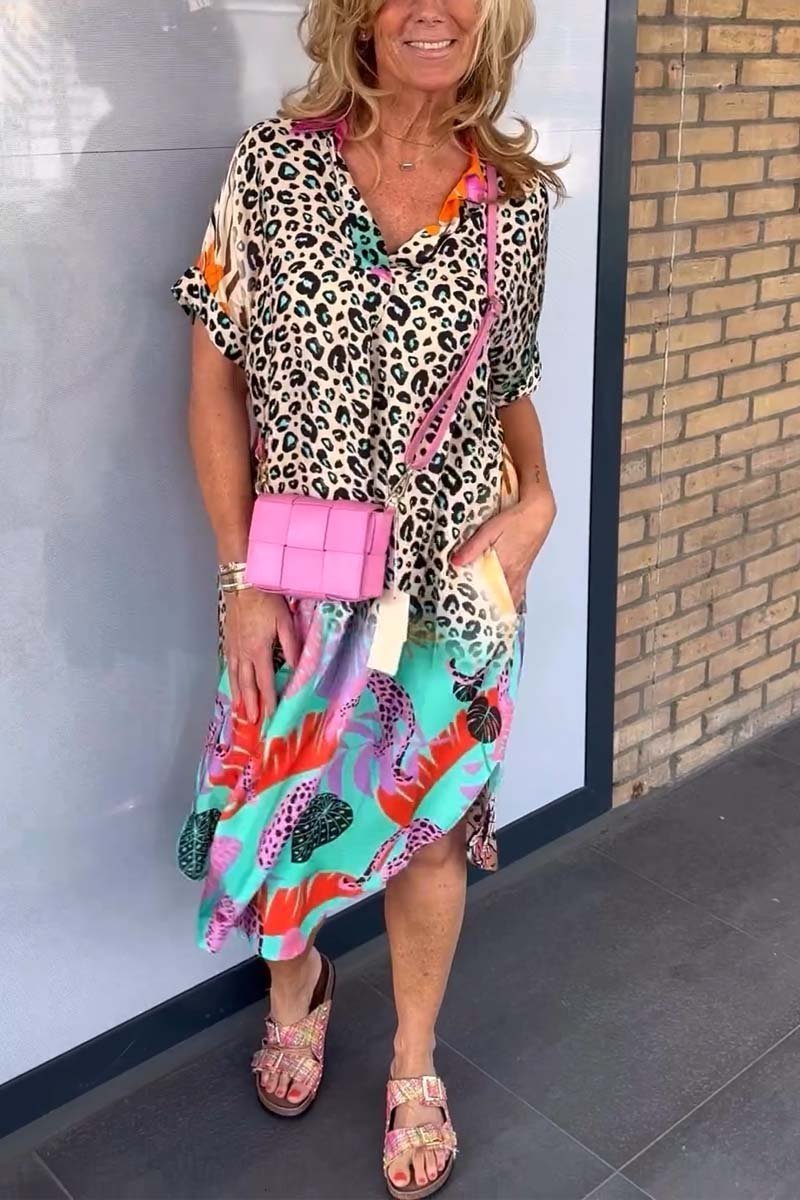 Wildfang | Lässiges Kleid mit Leopardenprint