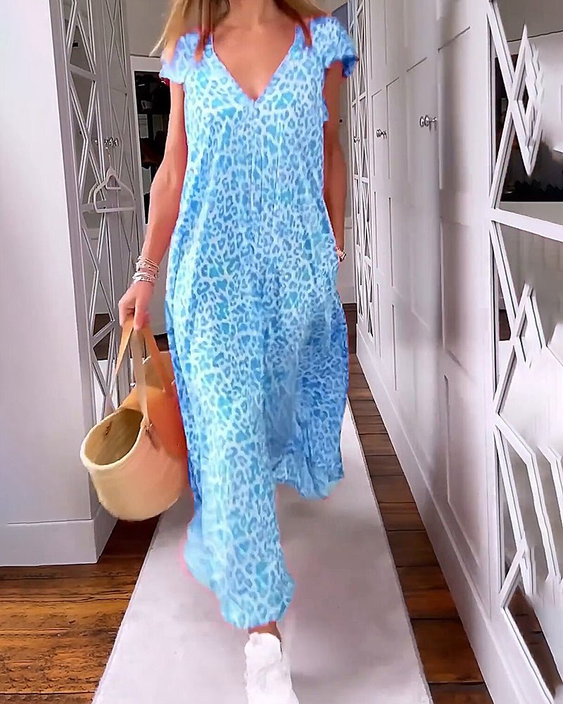 Freigeist | Maxikleid mit V-Ausschnitt und Print