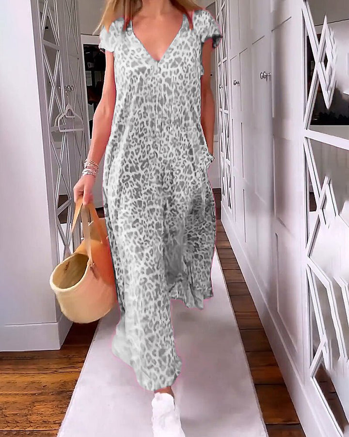 Freigeist | Maxikleid mit V-Ausschnitt und Print