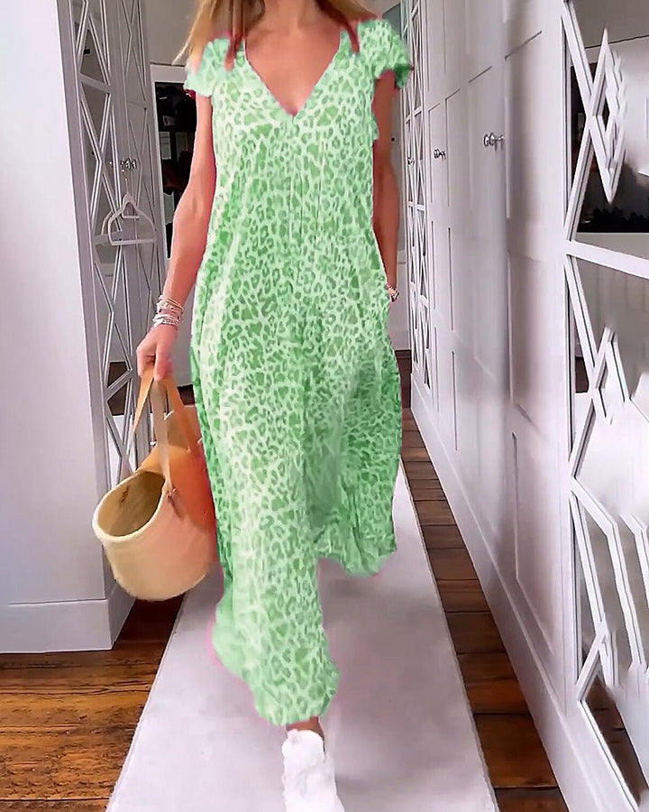 Freigeist | Maxikleid mit V-Ausschnitt und Print