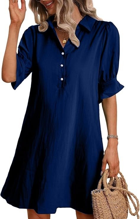 Rüschenchic | Elegantes Kleid mit Knopfleiste
