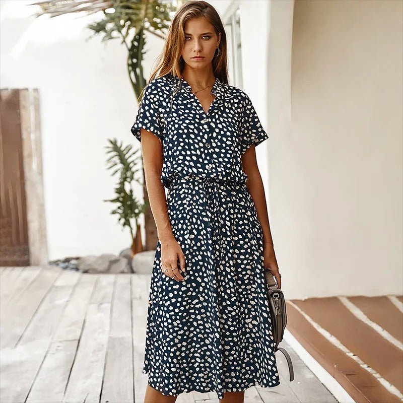 Farbenfreude | Buntes Sommerkleid mit Taillenband