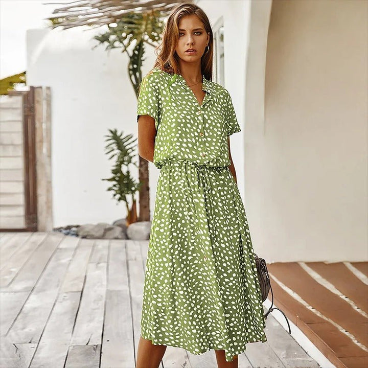 Farbenfreude | Buntes Sommerkleid mit Taillenband