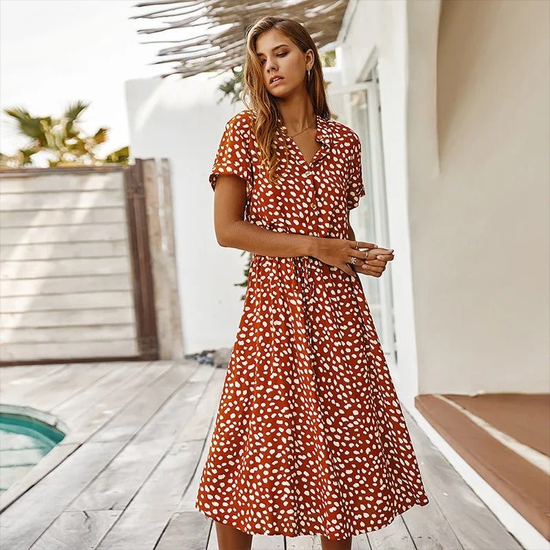 Farbenfreude | Buntes Sommerkleid mit Taillenband