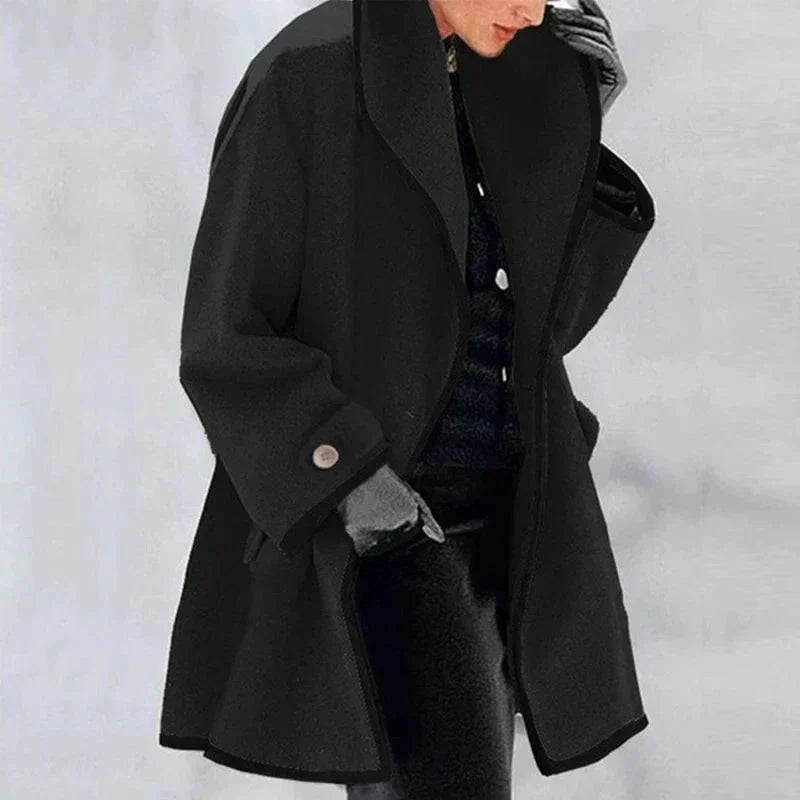 Kuschelmantel | Zweireihiger Fleece-Mantel