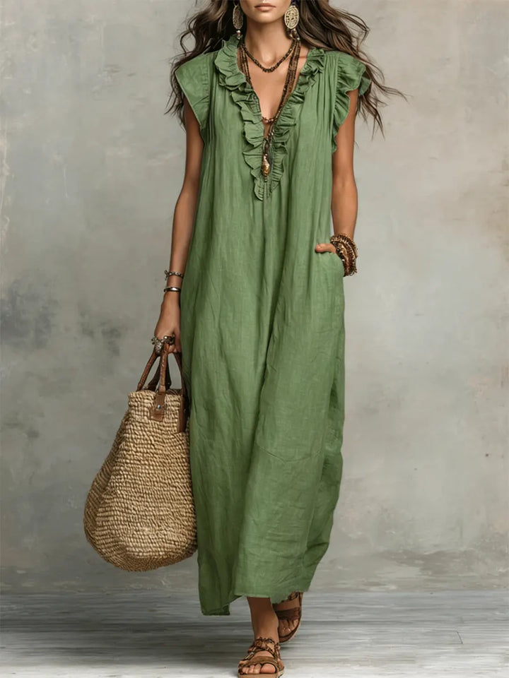 Cecilia Boho-Maxikleid in Grün