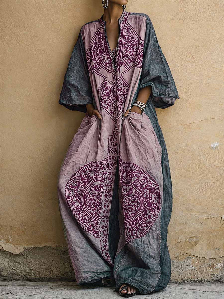 Maria Jumpsuit mit Vintage-Print in Rosa