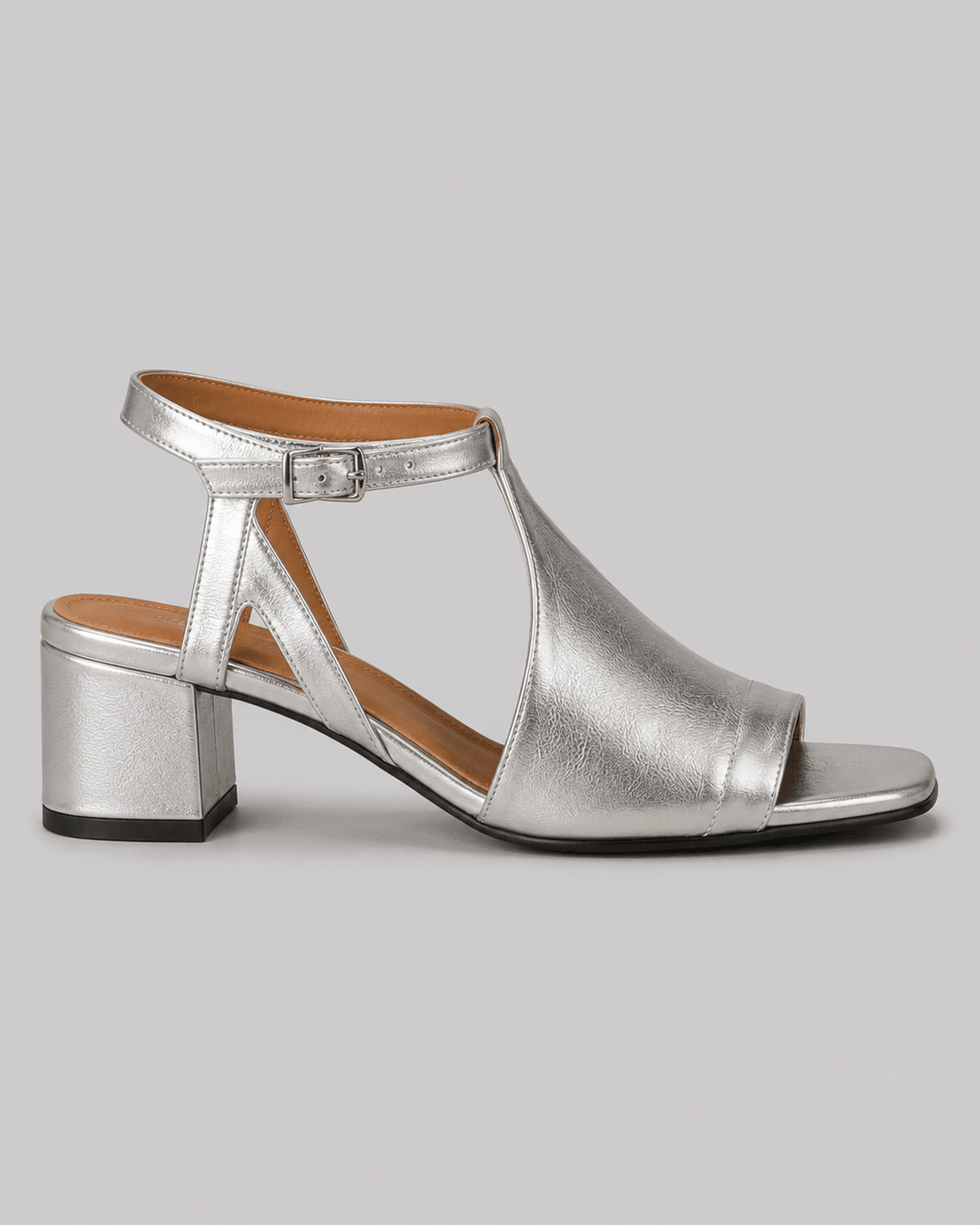 Serena silberne Sandalen – Seitenansicht