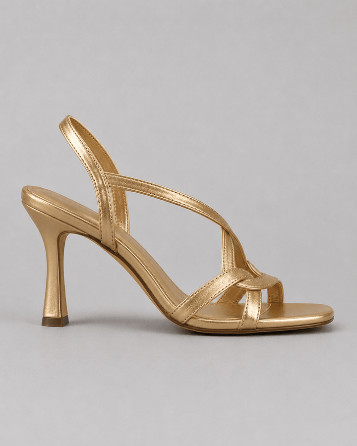 Elisabeth goldene Sandalen – Vorderansicht