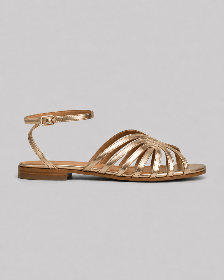 Victoria goldene Sandalen – Seitenansicht