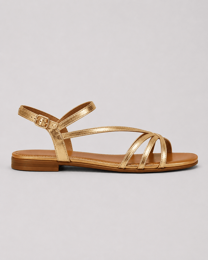 Marta goldene Sommer-Sandalen – Seitenansicht