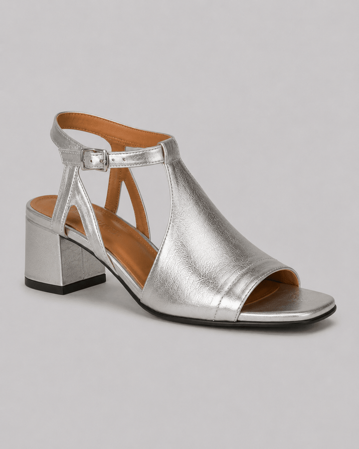 Serena silberne Sandalen Detailansicht
