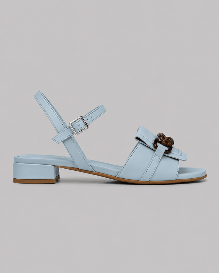 Alma blaue Sandalen – Vorderansicht