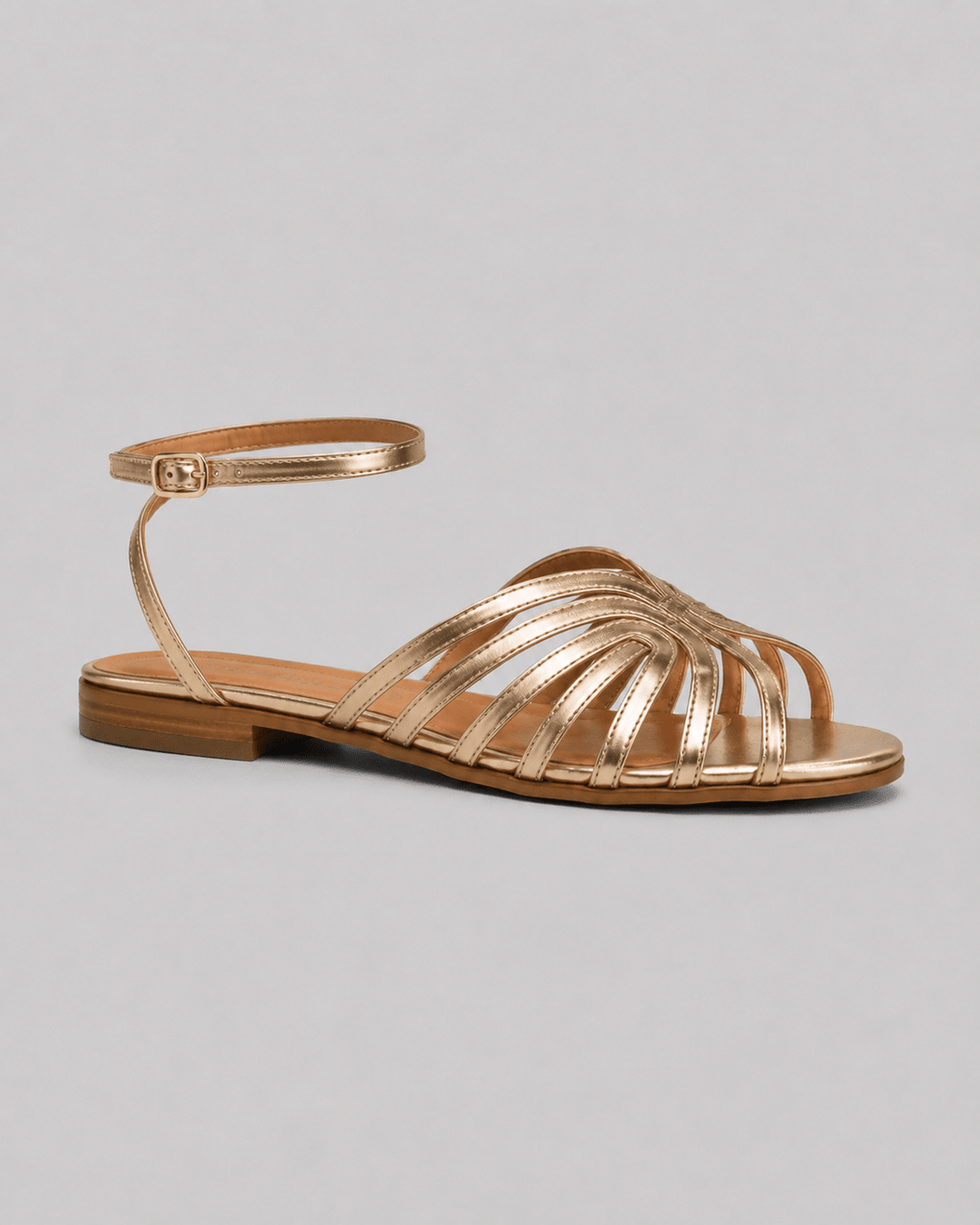 Victoria goldene Sandalen Detailansicht
