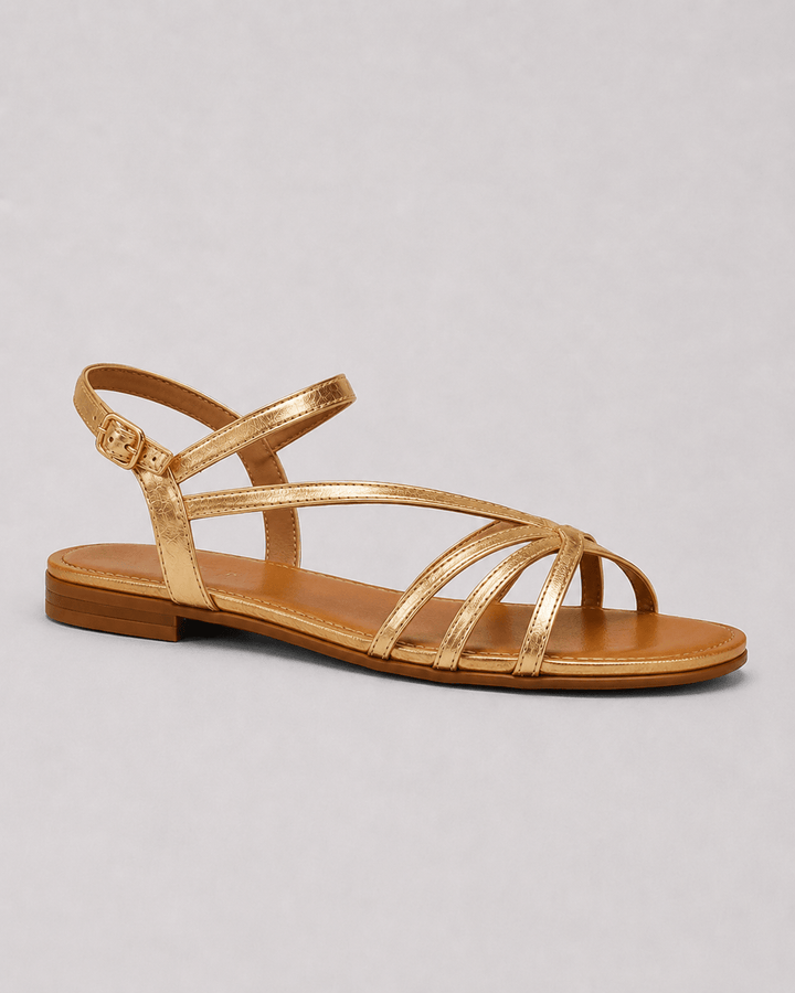 Marta goldene Sommer-Sandalen Detailansicht