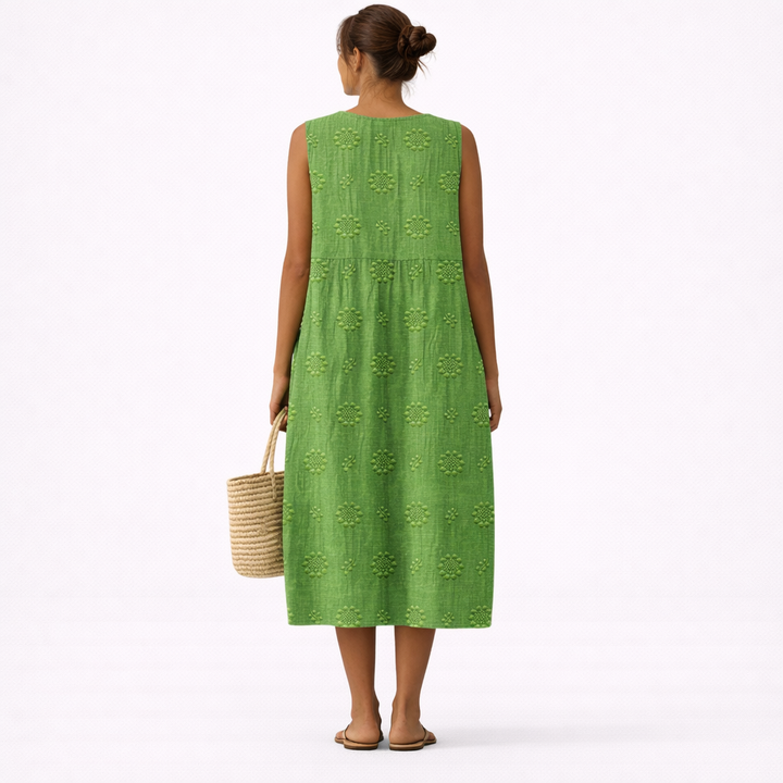 Livia Maxikleid in Grün – Rückansicht