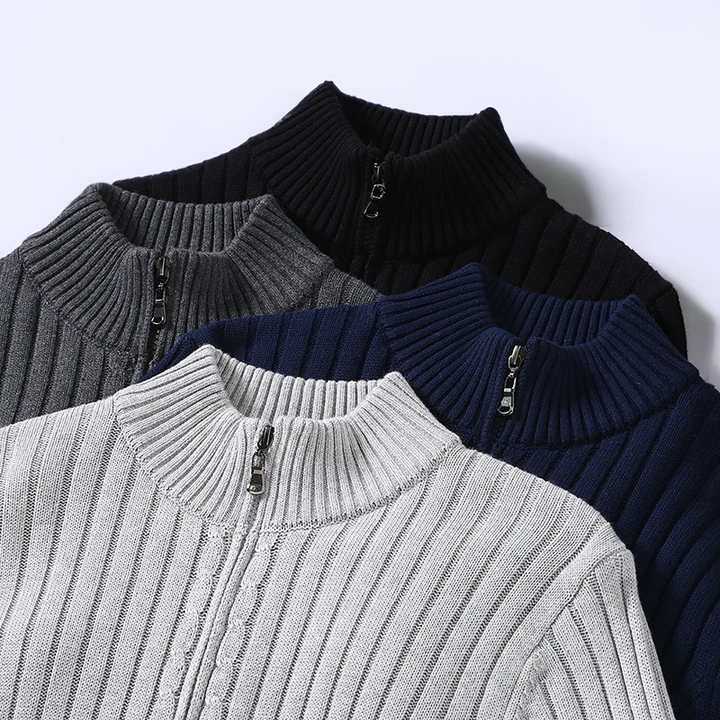 Rubenstrick | Lässige Zip-Up Strickjacke