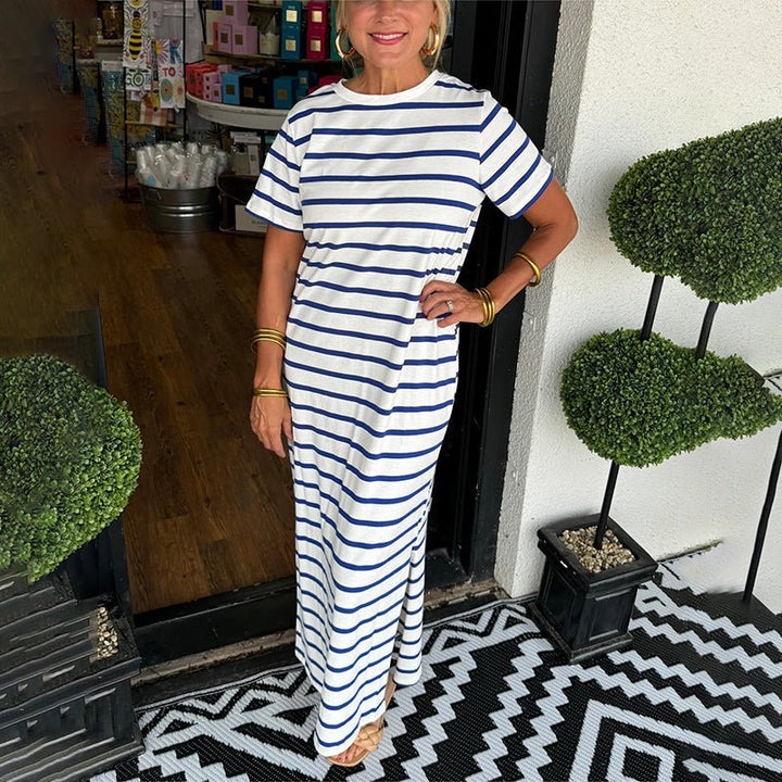 Streifenglanz | Gestreiftes Maxikleid