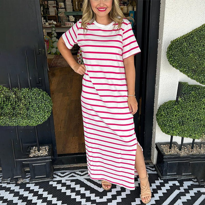 Streifenglanz | Gestreiftes Maxikleid