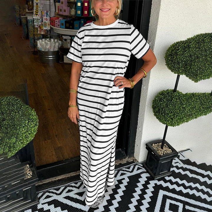 Streifenglanz | Gestreiftes Maxikleid