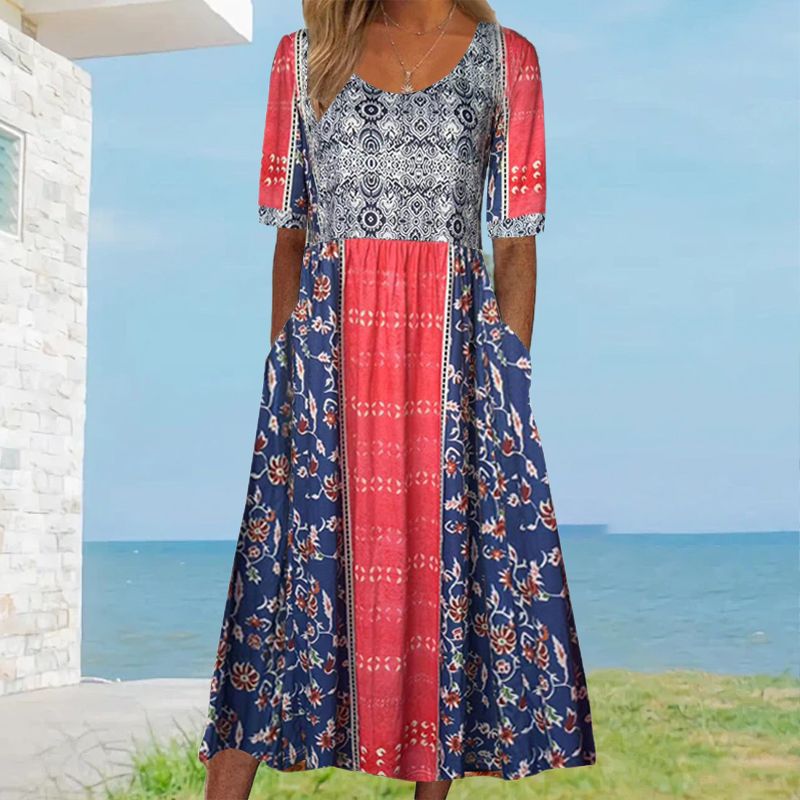 Sandraboho | Elegantes Boho-Kleid mit Print für Damen