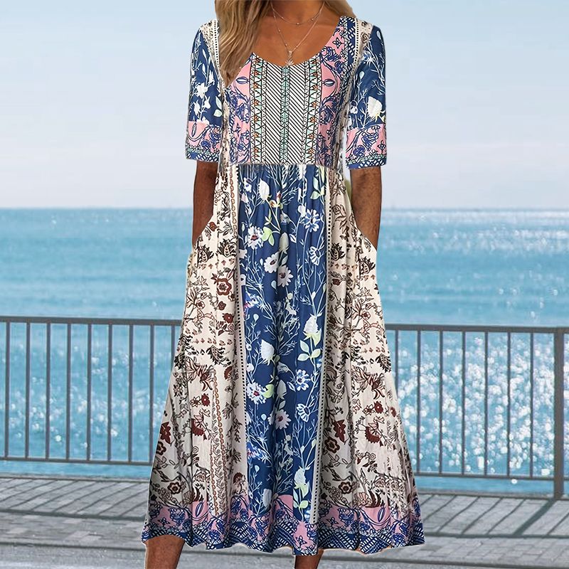 Sandraboho | Elegantes Boho-Kleid mit Print für Damen