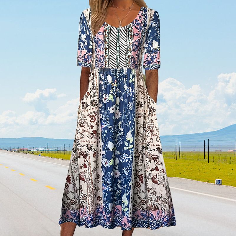 Sandraboho | Elegantes Boho-Kleid mit Print für Damen