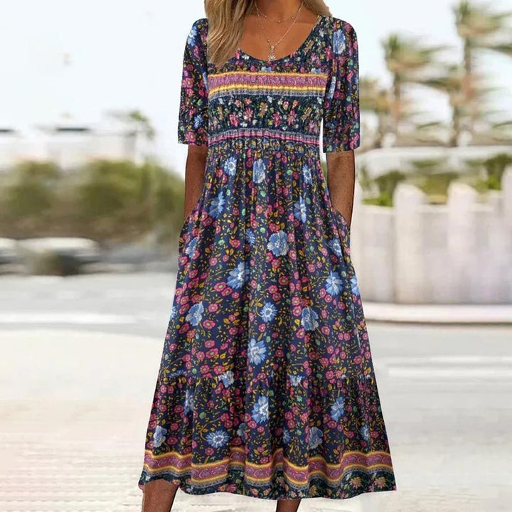 Sandraboho | Elegantes Boho-Kleid mit Print für Damen