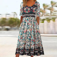 Sandraboho | Elegantes Boho-Kleid mit Print für Damen