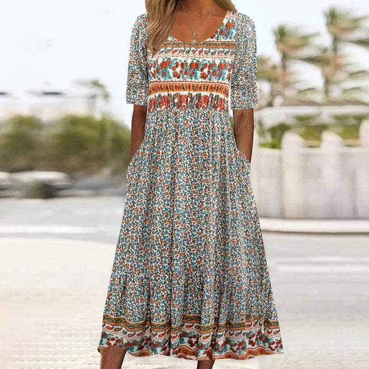 Sandraboho | Elegantes Boho-Kleid mit Print für Damen