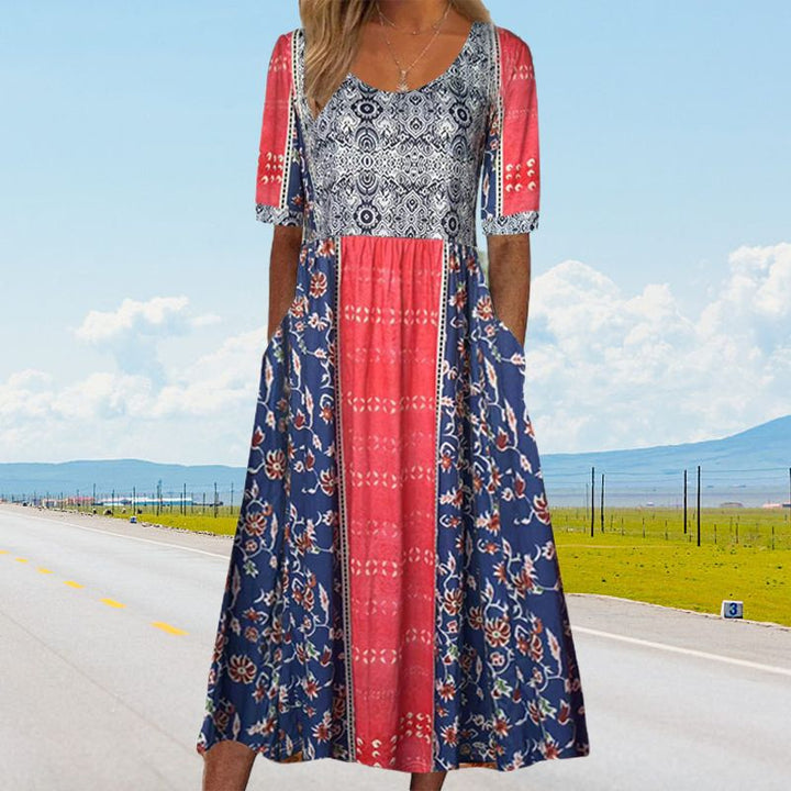 Sandraboho | Elegantes Boho-Kleid mit Print für Damen