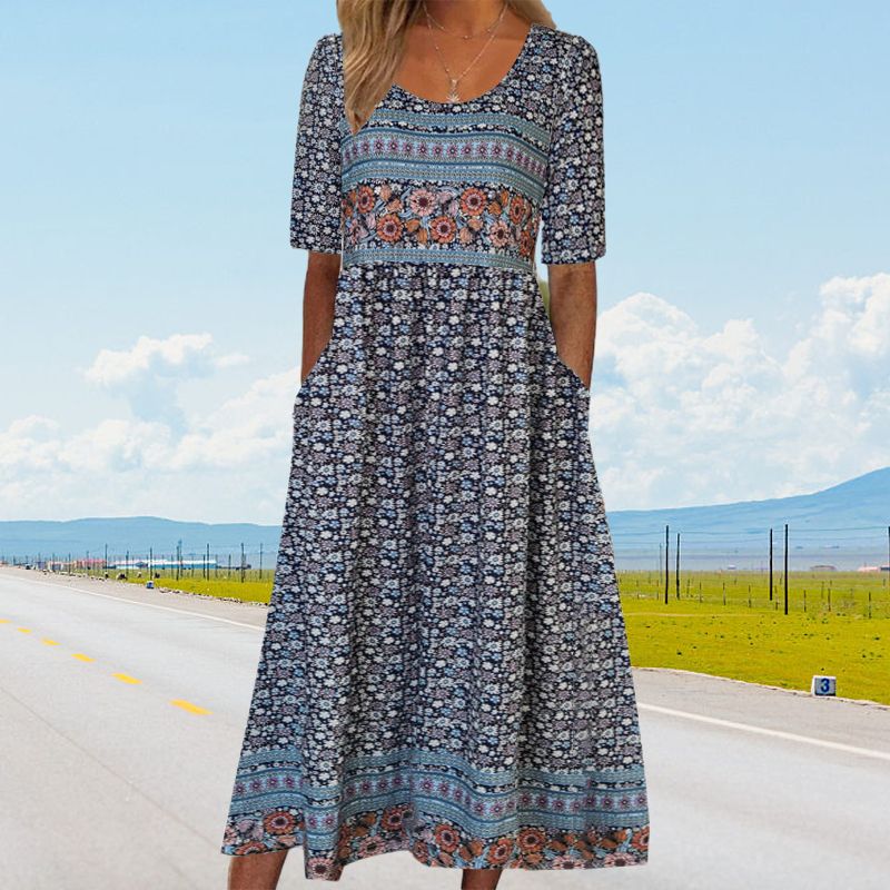 Sandraboho | Elegantes Boho-Kleid mit Print für Damen