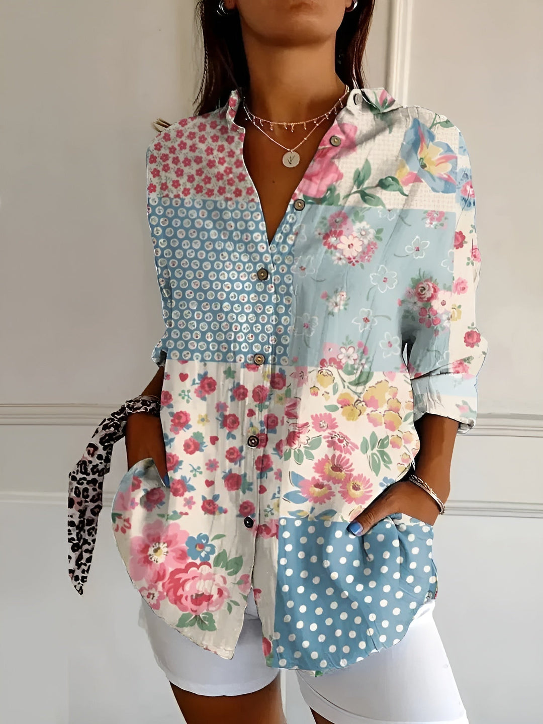 Blumenwelle | Baumwollbluse