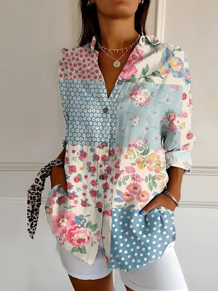 Blumenwelle | Baumwollbluse