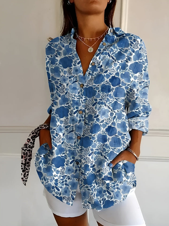Blumenwelle | Baumwollbluse