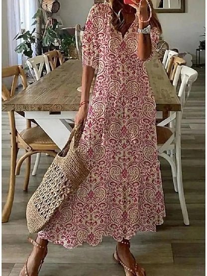 Boho-Grazie | Kleid mit Laternenärmeln
