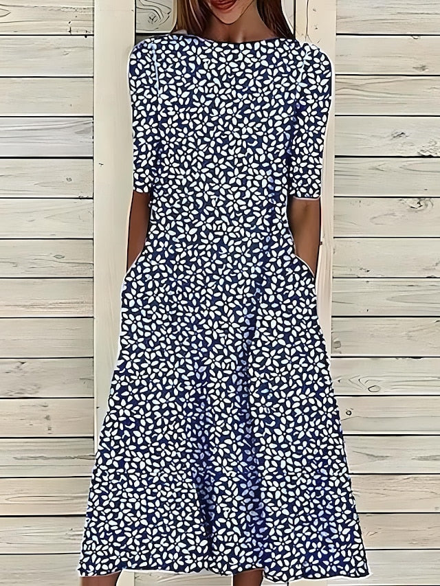 Selablumen | Sommerliches Midikleid mit Elegantem Blumenprint